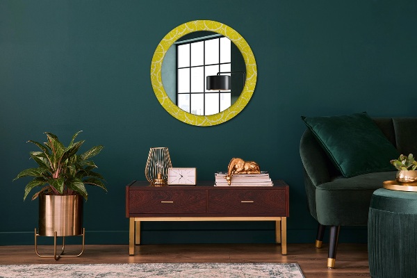 Round decorative mirror Lemon pattern