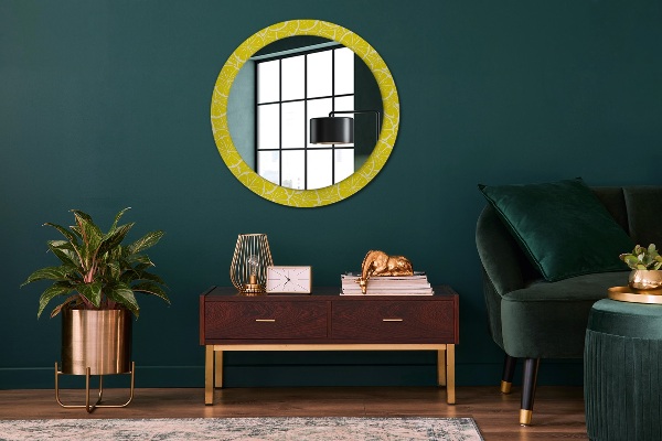 Round decorative mirror Lemon pattern