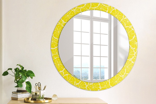 Round decorative mirror Lemon pattern