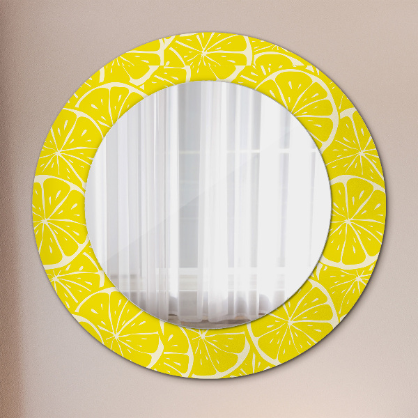 Round decorative mirror Lemon pattern