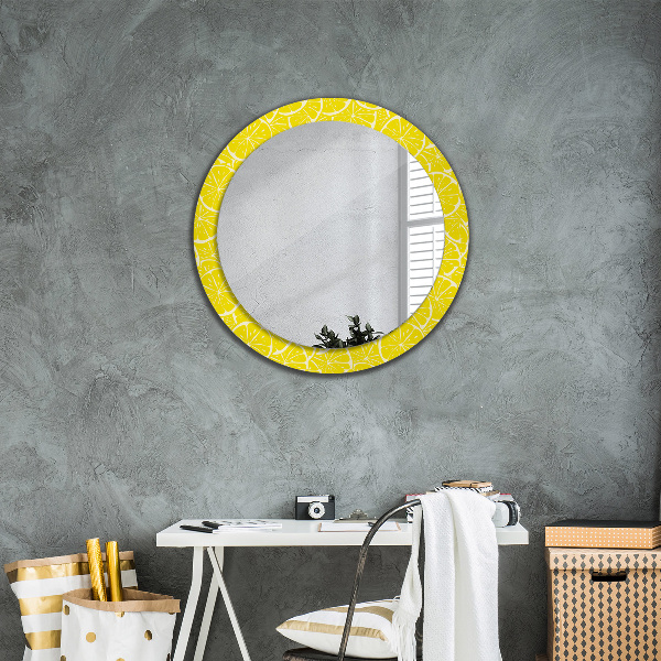 Round decorative mirror Lemon pattern
