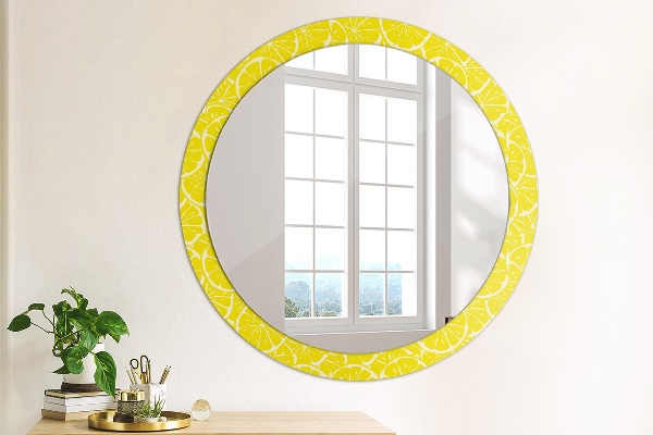 Round decorative mirror Lemon pattern