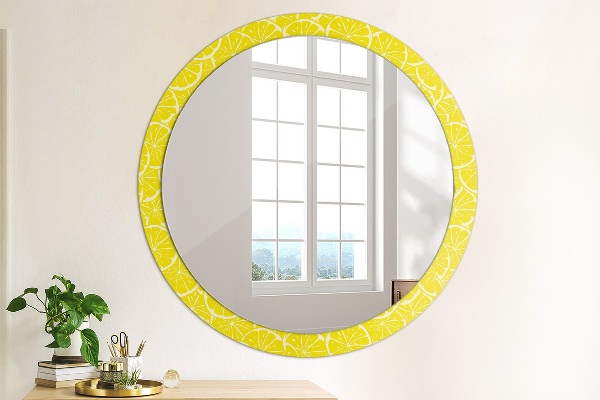 Round decorative mirror Lemon pattern