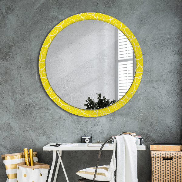 Round decorative mirror Lemon pattern