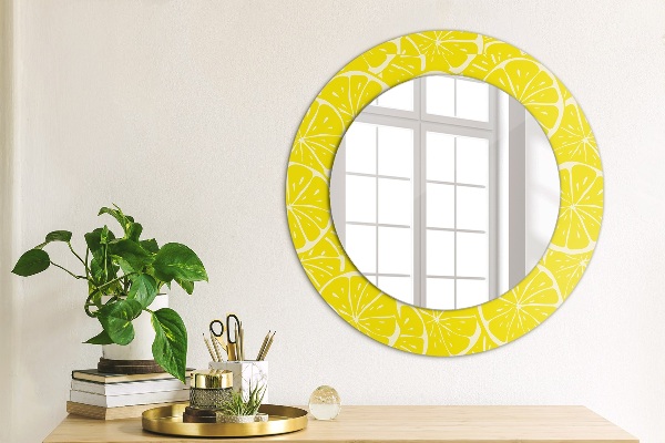 Round decorative mirror Lemon pattern