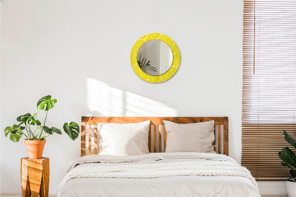 Round decorative mirror Lemon pattern