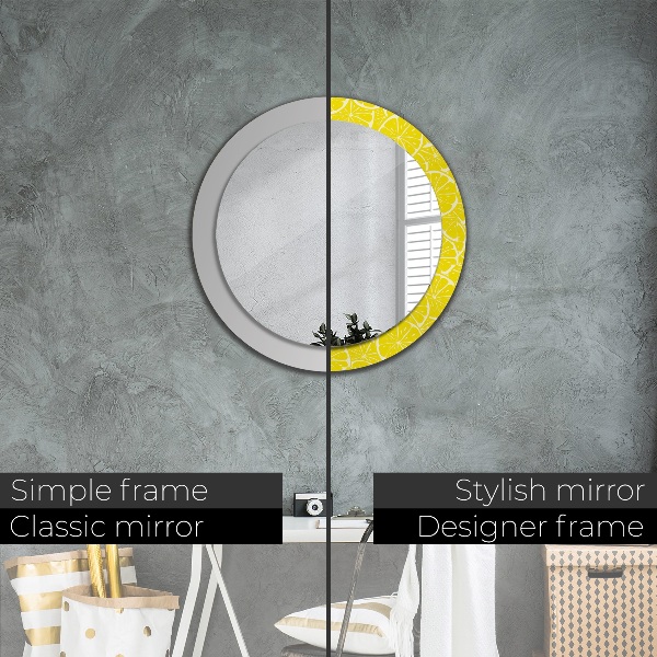Round decorative mirror Lemon pattern