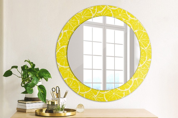 Round decorative mirror Lemon pattern