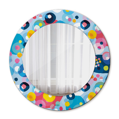 Round decorative mirror Colorful thorns