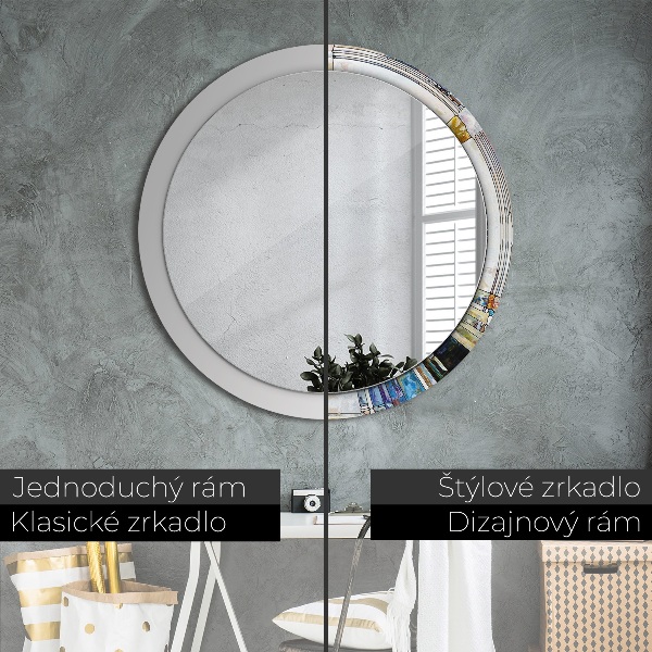 Round decorative mirror Abstract stained glass window