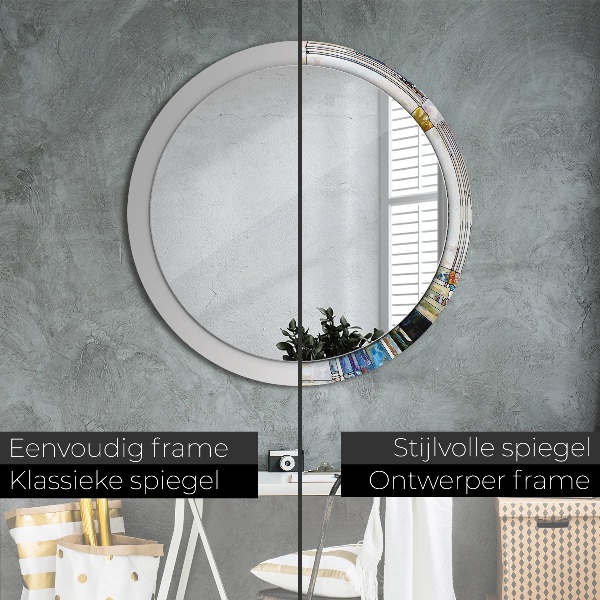 Round decorative mirror Abstract stained glass window