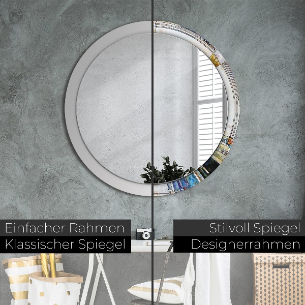 Round decorative mirror Abstract stained glass window