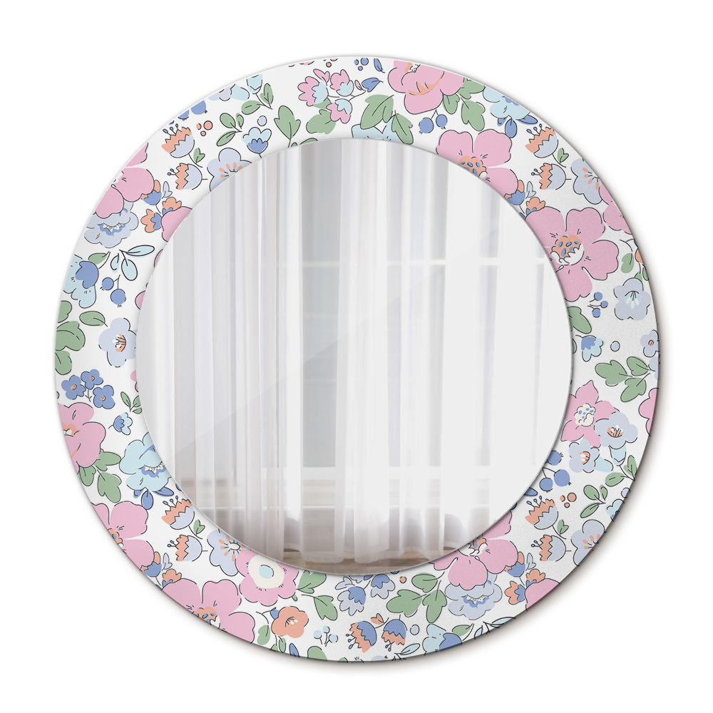 Round decorative mirror Delicate flowers