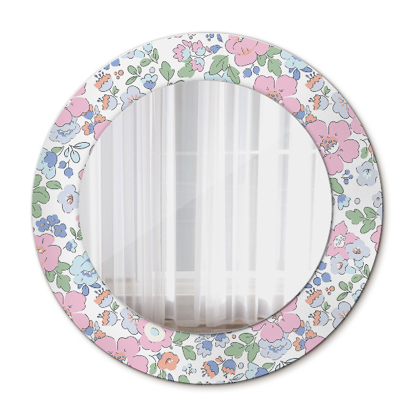 Round decorative mirror Delicate flowers