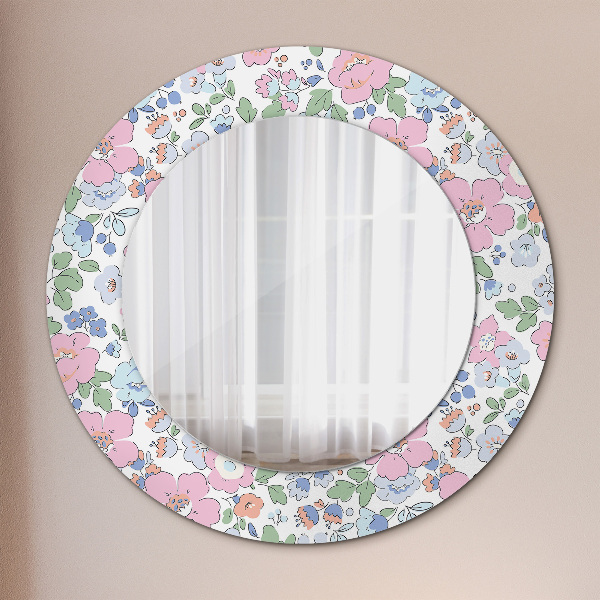 Round decorative mirror Delicate flowers