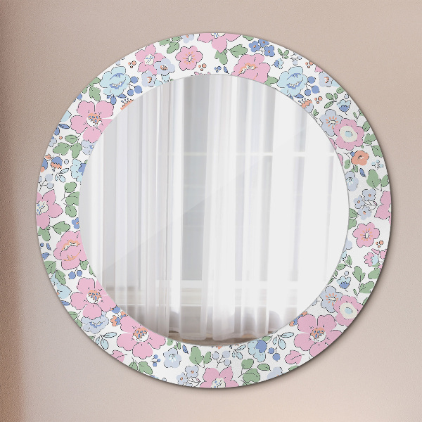 Round decorative mirror Delicate flowers