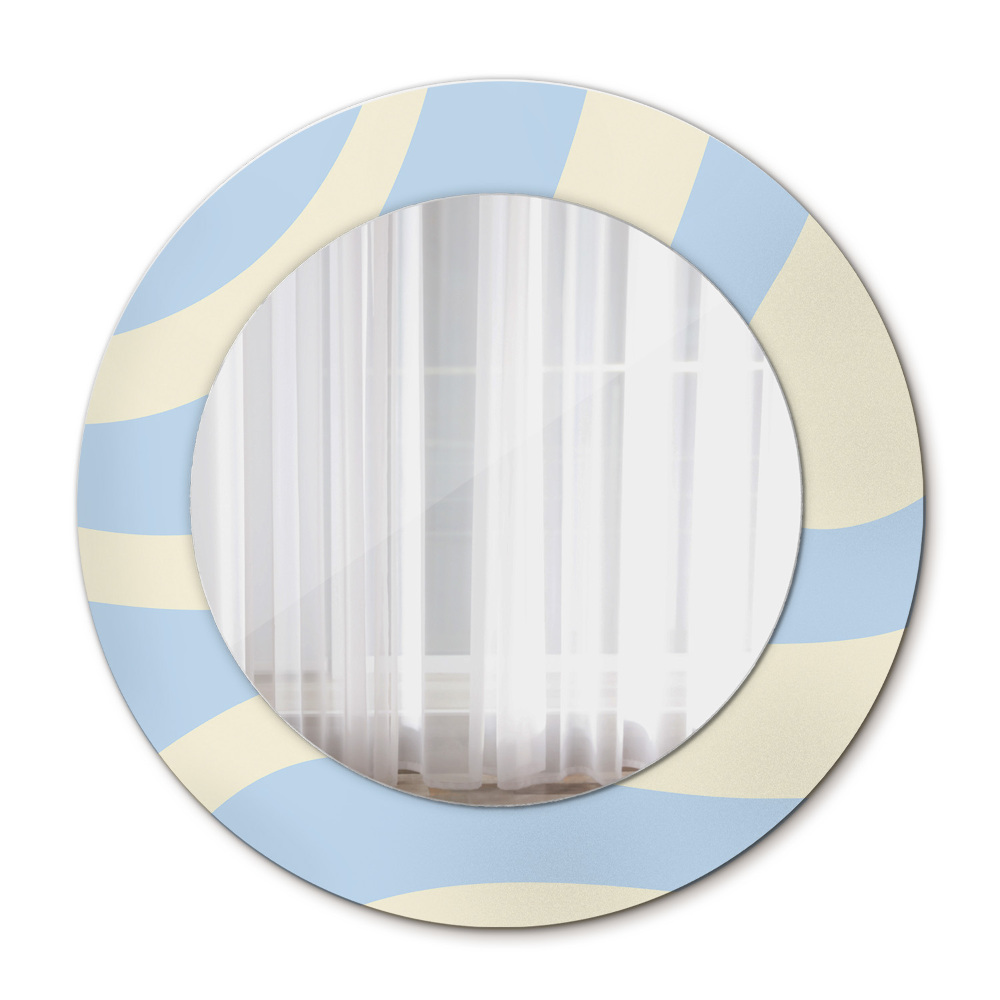 Round printed mirror Abstract shape