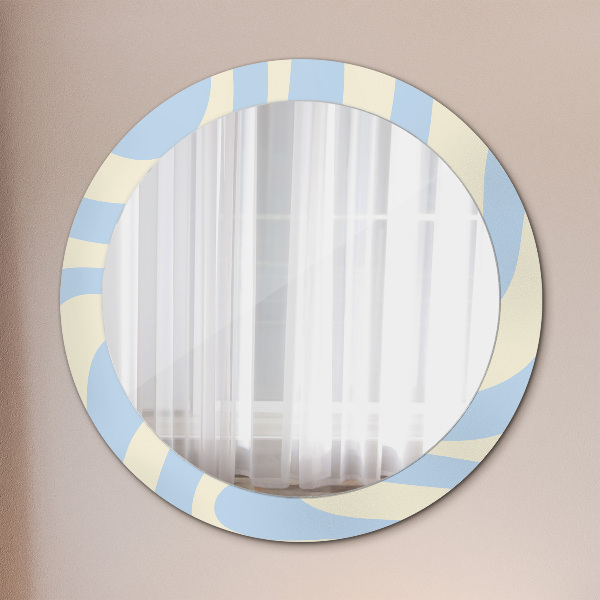 Round printed mirror Abstract shape