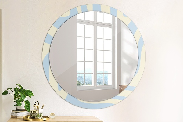Round printed mirror Abstract shape