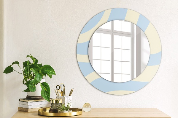 Round printed mirror Abstract shape