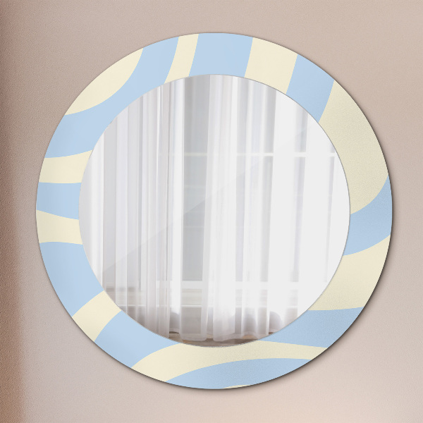 Round printed mirror Abstract shape
