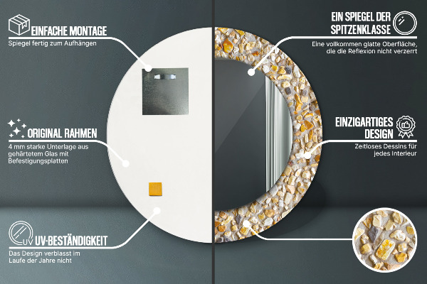 Round decorative mirror Lastric pattern