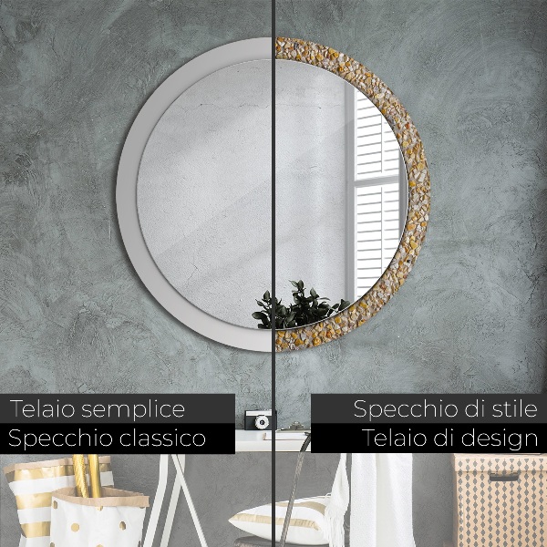 Round decorative mirror Lastric pattern