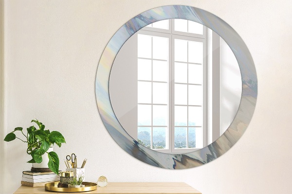 Round wall mirror decor Holographic texture