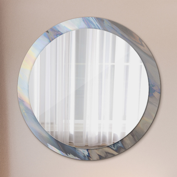 Round wall mirror decor Holographic texture