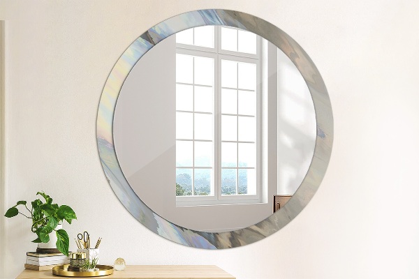 Round wall mirror decor Holographic texture
