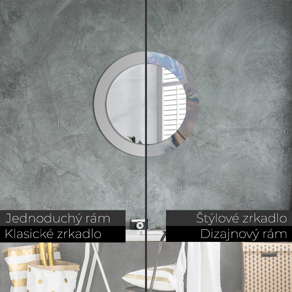 Round wall mirror decor Holographic texture