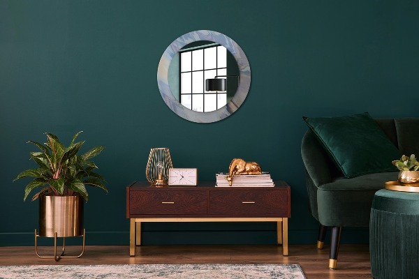 Round wall mirror decor Holographic texture