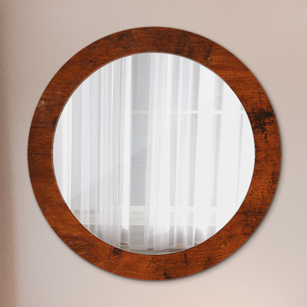 Round wall mirror decor Natural wood