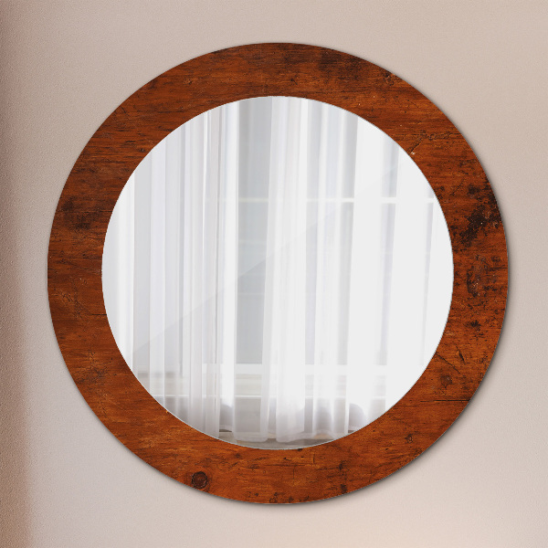 Round wall mirror decor Natural wood