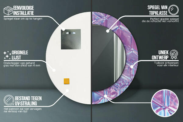 Round wall mirror decor Abstract surreal