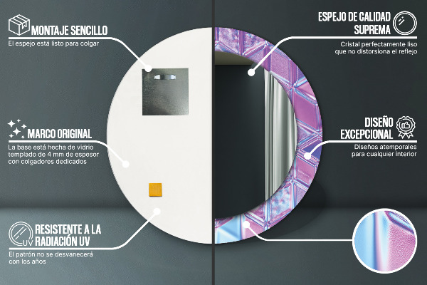 Round wall mirror decor Abstract surreal