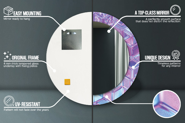 Round wall mirror decor Abstract surreal