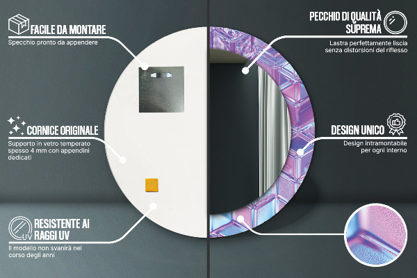 Round wall mirror decor Abstract surreal