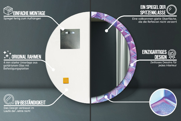 Round wall mirror decor Abstract surreal