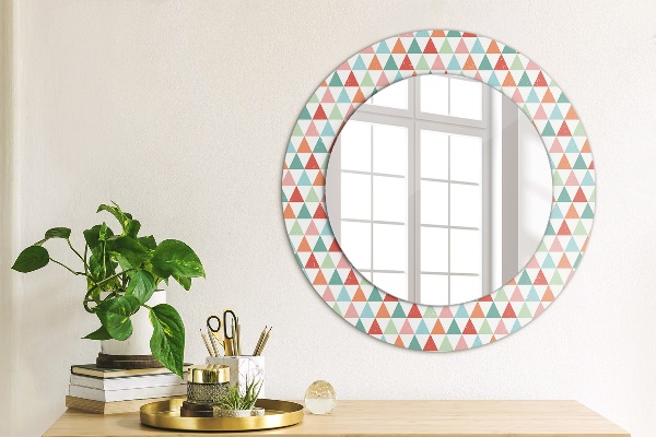 Round wall mirror decor Geometric pattern