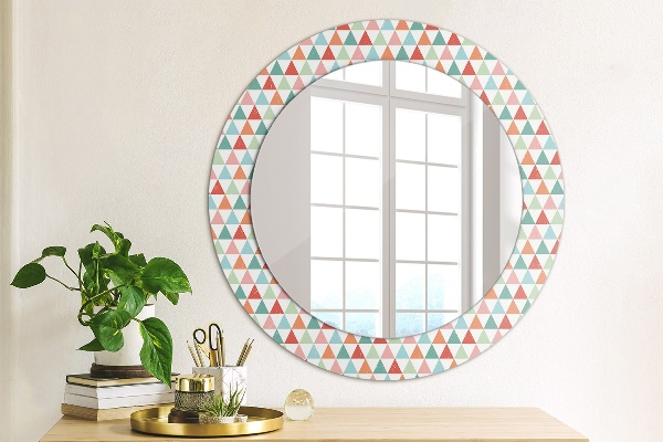 Round wall mirror decor Geometric pattern