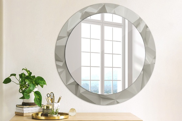 Round wall mirror decor Abstract white crystal
