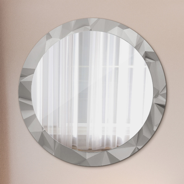 Round wall mirror decor Abstract white crystal