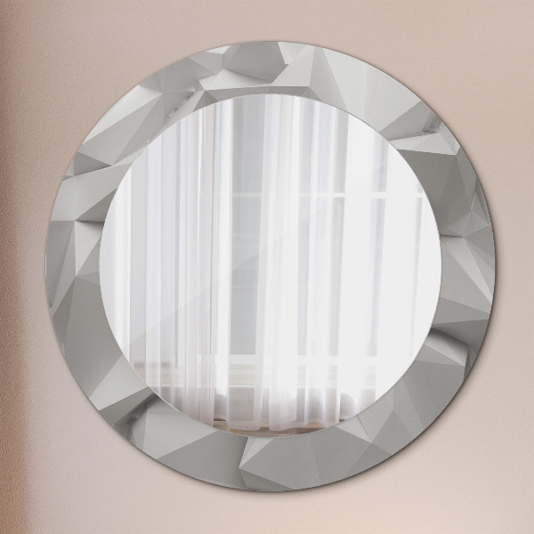 Round wall mirror decor Abstract white crystal