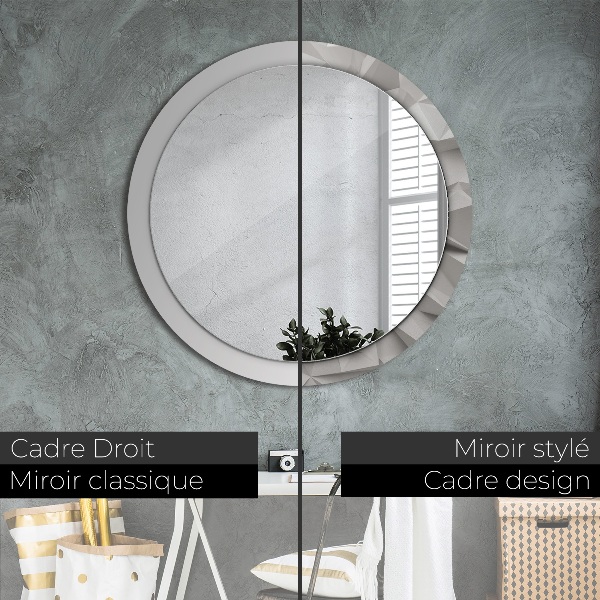 Round wall mirror decor Abstract white crystal
