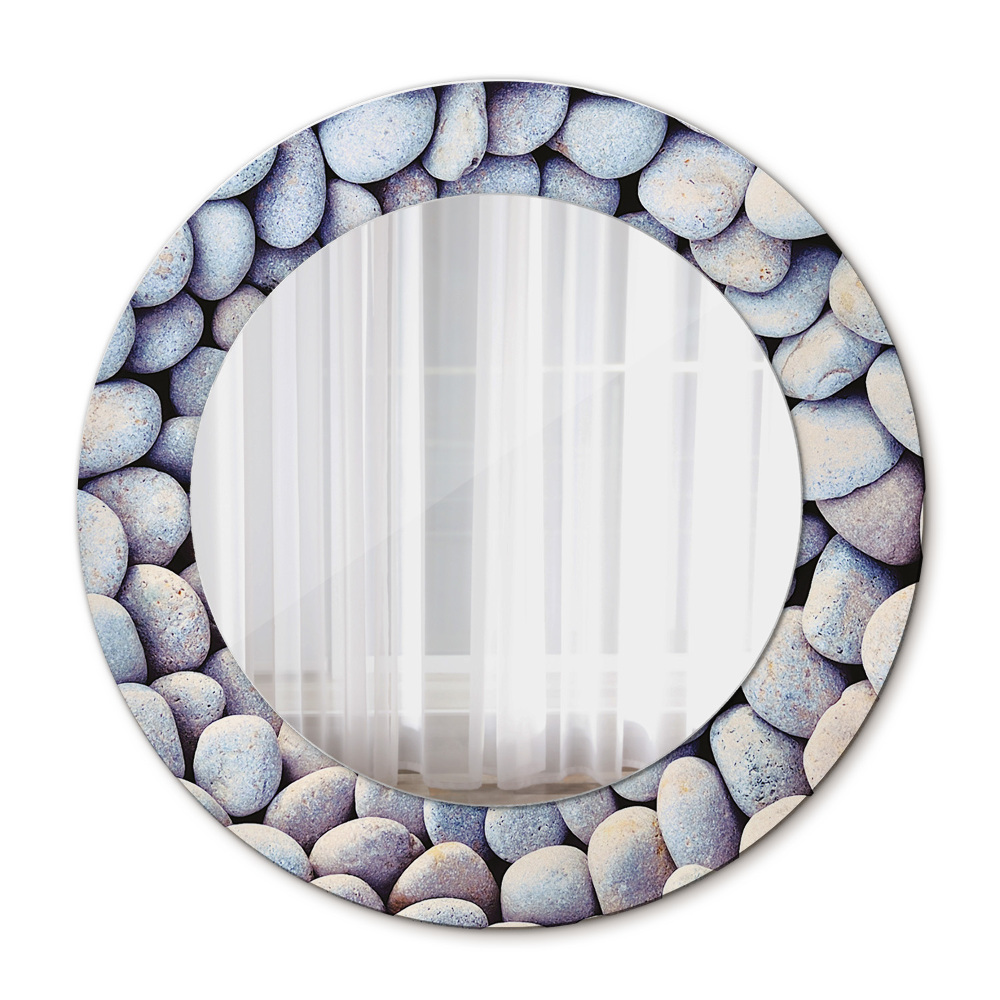 Round mirror frame with print Sea stones wheel