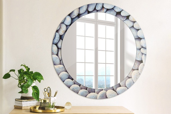 Round mirror frame with print Sea stones wheel