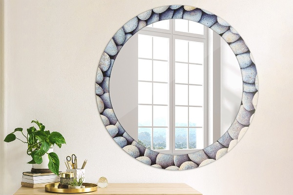 Round mirror frame with print Sea stones wheel