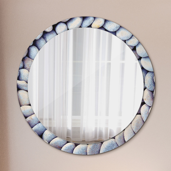 Round mirror frame with print Sea stones wheel