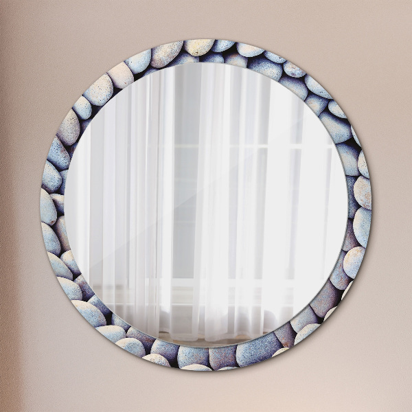 Round mirror frame with print Sea stones wheel
